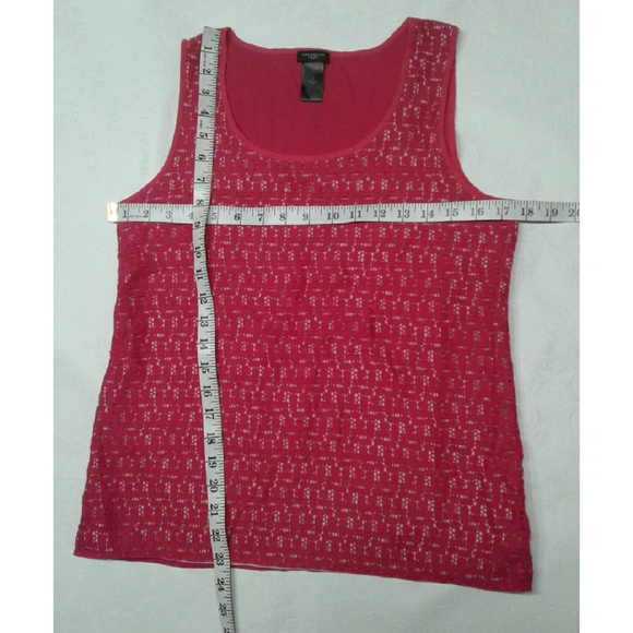 Ann Taylor Fuchsia lace sleeveless shirt size M - Picture 7 of 8